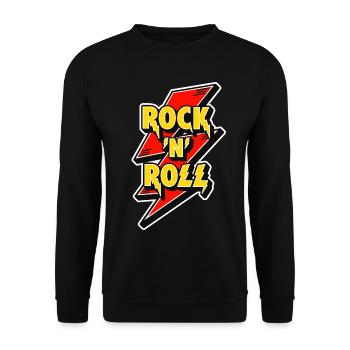 Rock 'N' Roll Lightning Bolt Logo - Unisex Sweatshirt - black - Front - Alina (178cm) & Michal (187cm)