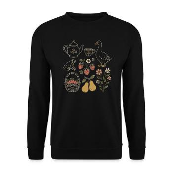 Douceur Champêtre: Nature and Vintage Tea - Unisex Sweatshirt - black - Front - Alina (178cm) & Michal (187cm)