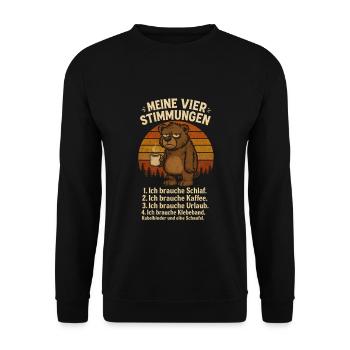 Kaffee Redet Nicht Kaffee Jammert Nicht Bär - Unisex Pullover - Schwarz - Vorne - Alina (178cm) & Michal (187cm)