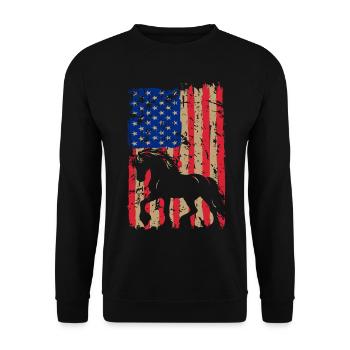Percheron Outfit Horse Owner Horse Riding - Unisex Sweatshirt - black - Front - Alina (178cm) & Michal (187cm)