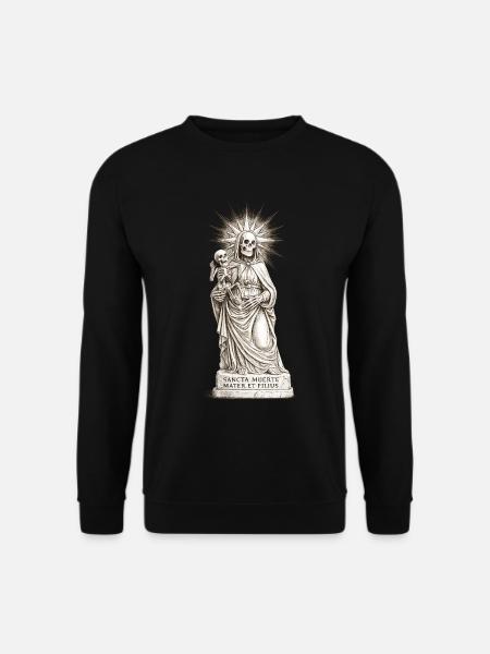 Düsteres Sancta Muerte Design mit Skelett-Madonna  - Unisex Pullover - Schwarz