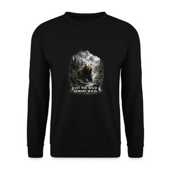 Grizzly Bear – Wilderness & Nature Conservation - Unisex Sweatshirt - black - Front - Alina (178cm) & Michal (187cm)