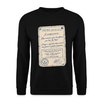 Fausse ordonnance vintage humoristique sur la cour - Sweat-shirt Unisexe - noir - Devant - Alina (178cm) & Michal (187cm)