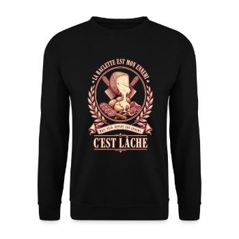 La raclette est mon ennemi - Sweat-shirt Unisexe - noir - Devant - Alina (178cm) & Michal (187cm)
