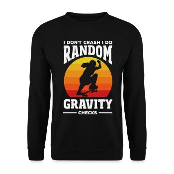Skateboard Skater Retro Vintage Skaten Geschenk - Unisex Pullover - Schwarz - Vorne - Alina (178cm) & Michal (187cm)