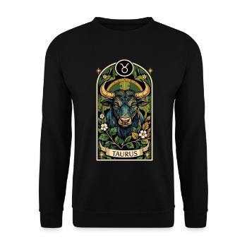 STIER-Tierkreiszeichen - Unisex Pullover - Schwarz - Vorne - Alina (178cm) & Michal (187cm)