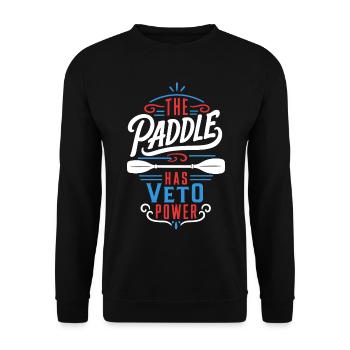 Kajak – The Paddle Has Veto Power - Unisex Pullover - Schwarz - Vorne - Alina (178cm) & Michal (187cm)