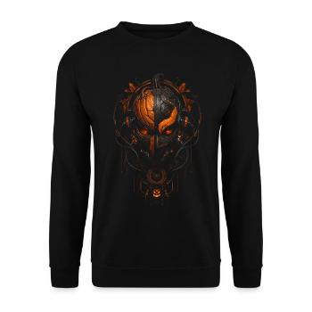 Verfluchter Steampunk-Kürbis – Halloween - Unisex Pullover - Schwarz - Vorne - Alina (178cm) & Michal (187cm)