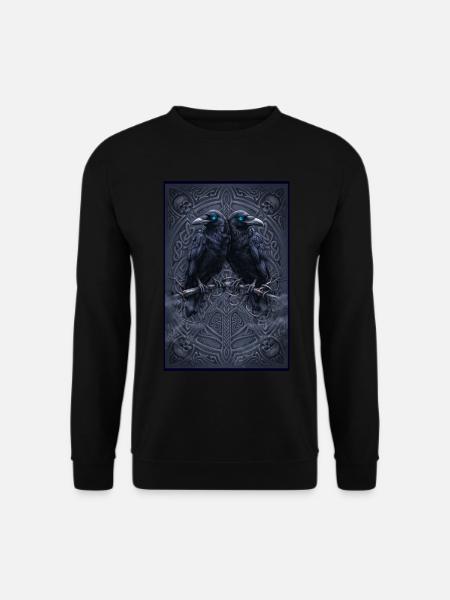 Hugin & Munin Raben T-Shirt | Gothic Pagan - Unisex Pullover - Schwarz