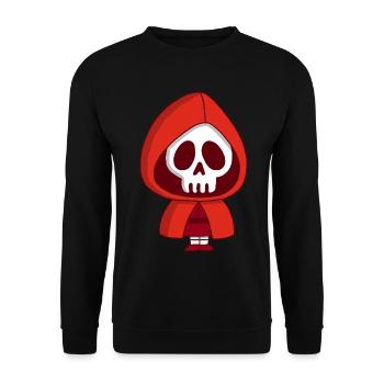 Das Skelett von Rotkäppchen - Unisex Pullover - Schwarz - Vorne - Alina (178cm) & Michal (187cm)