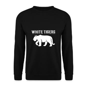 Weißer Tiger - Unisex Pullover - Schwarz - Vorne - Alina (178cm) & Michal (187cm)