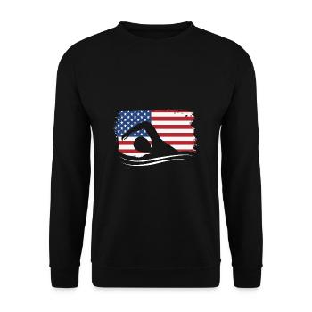 Swimming Swimmers Swimming Pool Swimming Instructors - Unisex Sweatshirt - black - Front - Alina (178cm) & Michal (187cm)