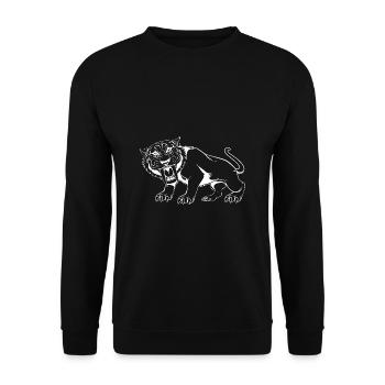 Tigre à dents de sabre - Sweat-shirt Unisexe - noir - Devant - Alina (178cm) & Michal (187cm)