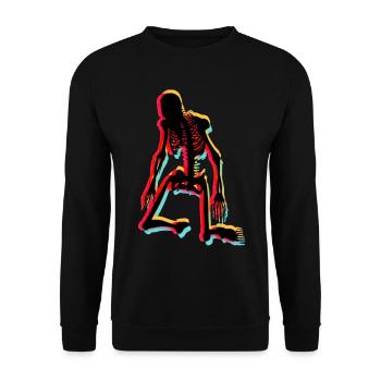 Skeleton - Unisex Sweatshirt - black - Front - Alina (178cm) & Michal (187cm)