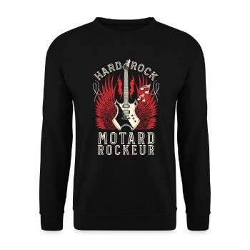 Hard Rock Metal Motard Rockeur - Sweat-shirt Unisexe - noir - Devant - Alina (178cm) & Michal (187cm)
