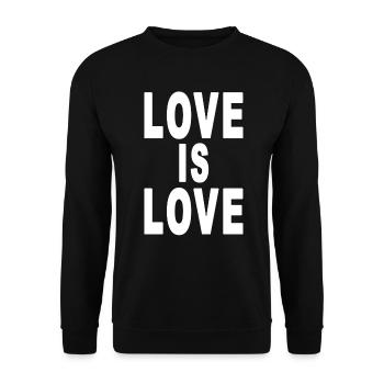 Liebe ist Liebe weiß - Unisex Pullover - Schwarz - Vorne - Alina (178cm) & Michal (187cm)