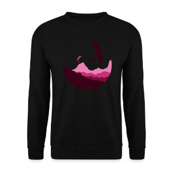 Montagnes en cercle Parapente rose - Sweat-shirt Unisexe - noir - Devant - Alina (178cm) & Michal (187cm)