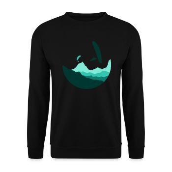 Montagnes en cercle Parapente turquoise - Sweat-shirt Unisexe - noir - Devant - Alina (178cm) & Michal (187cm)