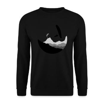 Montagnes en cercle Parapente gris - Sweat-shirt Unisexe - noir - Devant - Alina (178cm) & Michal (187cm)