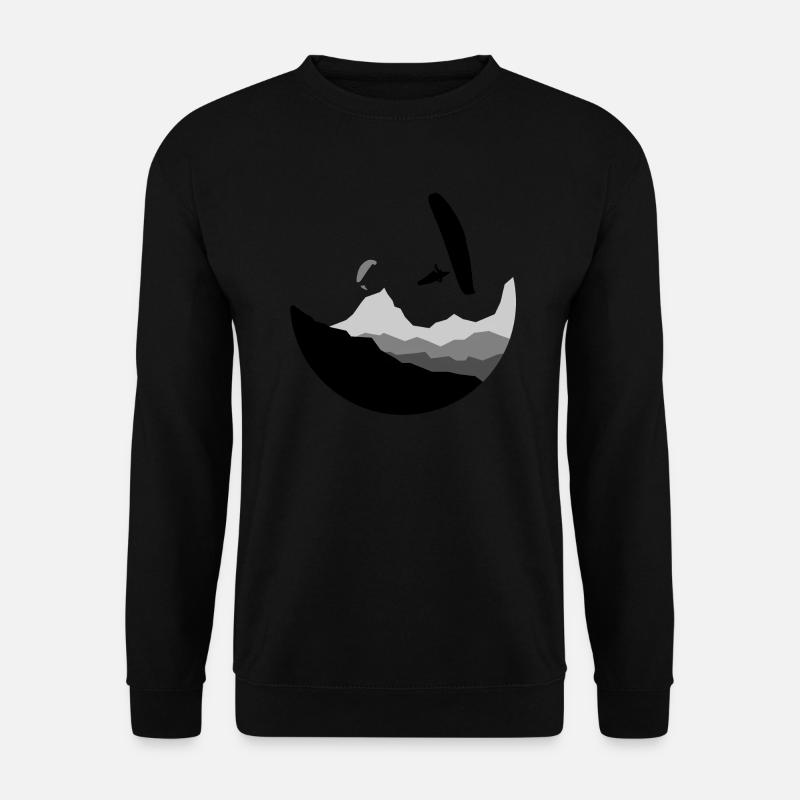 Mountains in a Circle Paragliding grau - Unisex Pullover - Schwarz