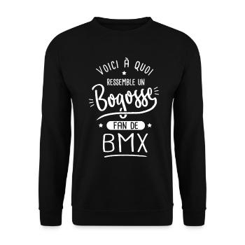 BMX Bogosse fan de sport bmx cyclisme velo - Sweat-shirt Unisexe - noir - Devant - Alina (178cm) & Michal (187cm)