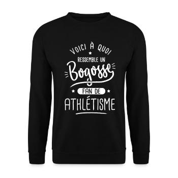 athlétisme Bogosse fan de sport athlétisme run - Sweat-shirt Unisexe - noir - Devant - Alina (178cm) & Michal (187cm)