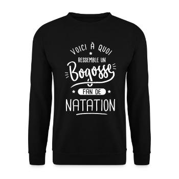 natation Bogosse fan de sport natation - Sweat-shirt Unisexe - noir - Devant - Alina (178cm) & Michal (187cm)