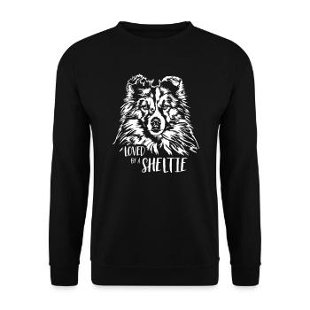 Loved by a Sheltie Dogs Shetland Sheepdog Dogs - Unisex Sweatshirt - black - Front - Alina (178cm) & Michal (187cm)