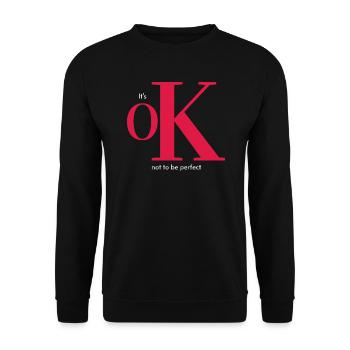 OK not to be perfect_Klein - Unisex Sweatshirt - black - Front - Alina (178cm) & Michal (187cm)