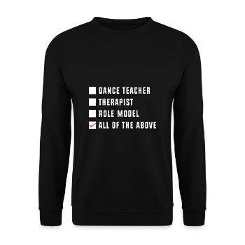 Tanzlehrer - Unisex Pullover - Schwarz - Vorne - Alina (178cm) & Michal (187cm)