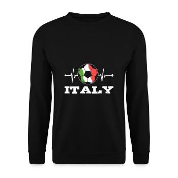 Italia Heartbeat - Sweat-shirt Unisexe - noir - Devant - Alina (178cm) & Michal (187cm)