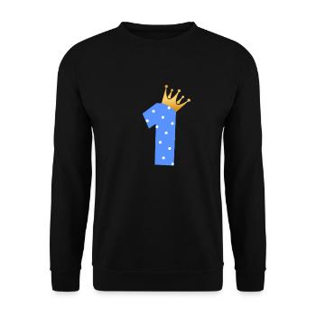 1er anniversaire premier cadeau d'anniversaire de bébé - Sweat-shirt Unisexe - noir - Devant - Alina (178cm) & Michal (187cm)