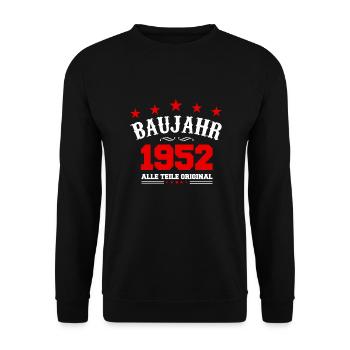 BAUJAHR 1952 Original Legende Geburtstag Geschenk - Unisex Pullover - Schwarz - Vorne - Alina (178cm) & Michal (187cm)