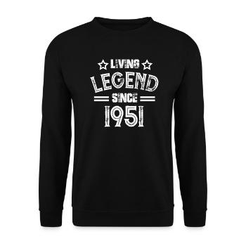 Légende vivante depuis 1951 cadeau 51er - Sweat-shirt Unisexe - noir - Devant - Alina (178cm) & Michal (187cm)