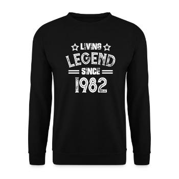 Living Legend since 1982 82er Jahrgang Geschenk - Unisex Pullover - Schwarz - Vorne - Alina (178cm) & Michal (187cm)