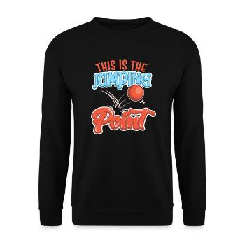 Lustiger Denglisch Spruch Denglisch Sprüche - Unisex Pullover - Schwarz - Vorne - Alina (178cm) & Michal (187cm)