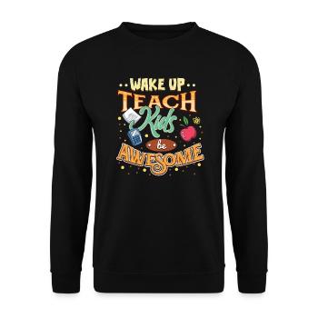 Lustige Lehrer Sprüche Geschenk für Lehrer - Unisex Pullover - Schwarz - Vorne - Alina (178cm) & Michal (187cm)