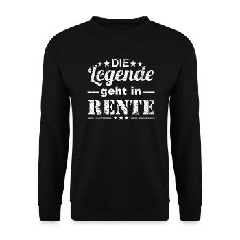 Die Legende geht in Rente Ruhestand Pension - Unisex Pullover - Schwarz - Vorne - Alina (178cm) & Michal (187cm)