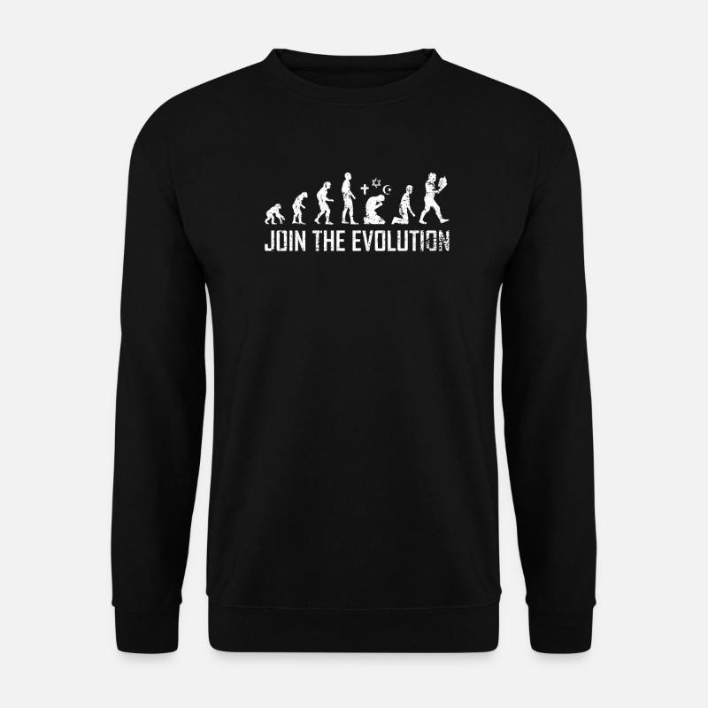 Atheist Evolution Science Darwin Atheism - Unisex Sweatshirt - black
