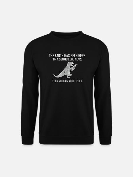 Atheism Dinosaur vs. Religion Fish Gift - Unisex Sweatshirt - black