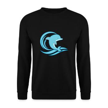 Dauphins surf dauphins vague idée cadeau mer - Sweat-shirt Unisexe - noir - Devant - Alina (178cm) & Michal (187cm)