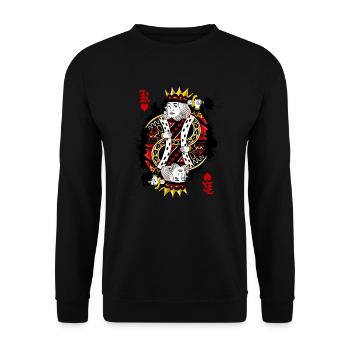 Heart King Poker Card Halloween Costume Funny - Unisex Sweatshirt - black - Front - Alina (178cm) & Michal (187cm)