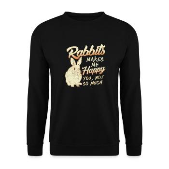 Kaninchen - Unisex Pullover - Schwarz - Vorne - Alina (178cm) & Michal (187cm)
