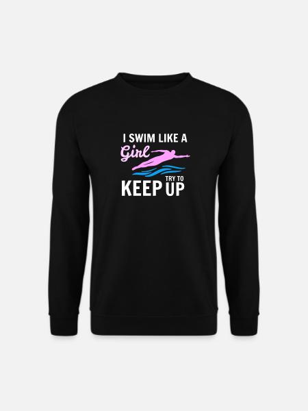 I swim like a girl - Ich schwimme wie ein mädchen - Unisex Pullover - Schwarz