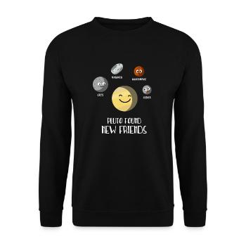Pluto fand neue Freunde Dwarf Planets Universe - Unisex Pullover - Schwarz - Vorne - Alina (178cm) & Michal (187cm)