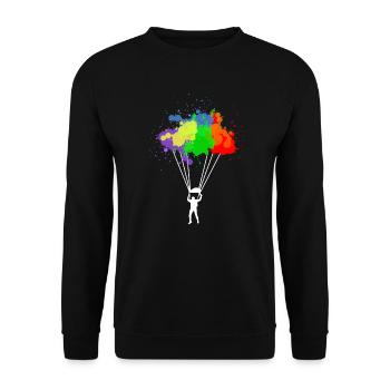 Colorful Parachuting Skydiving Paragliding - Unisex Sweatshirt - black - Front - Alina (178cm) & Michal (187cm)