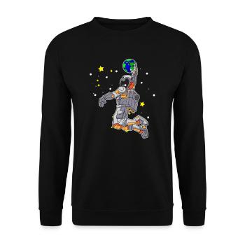 Dunking cadeau de l'espace astronaute de basket - Sweat-shirt Unisexe - noir - Devant - Alina (178cm) & Michal (187cm)