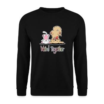 Weird Together - Cat Dog Friendship Pets - Unisex Sweatshirt - black - Front - Alina (178cm) & Michal (187cm)