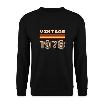 70s 1978 Vintage 40th Birthday Gift - Unisex Sweatshirt - black - Front - Alina (178cm) & Michal (187cm)