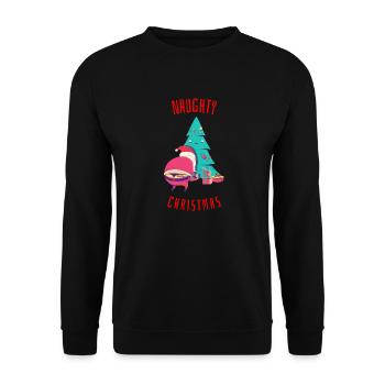 Cadeau drôle de père Noël effronté de Noël - Sweat-shirt Unisexe - noir - Devant - Alina (178cm) & Michal (187cm)